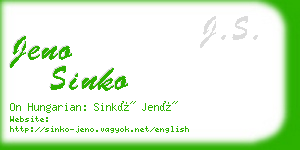 jeno sinko business card